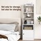 Bedside Tables Tall Nightstands with 5 Open Shelf and 2-Tier Storage Cabinet, Charging Station